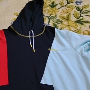 Bench Colorblock Hoodie - Red, Black, and Light Blue